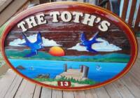 Residential sandblasted cedar sign for Okanogan Lakefront home by Condor Signs Vernon BC