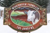 Reda nd cow cedar sign