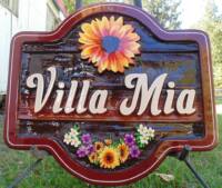 residential sandblasted cedar sign,West Kelowna BC,mobile home cedar sign,custom designed,artist painted,personalized,