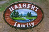 Custom cedar wood sign sandblasted and artist painted wedding by CondorSigns