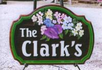 Custom cedar wood sign sandblasted and artist painted wedding by CondorSigns