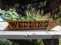 sandblasted cedar wood directional sign made by Condor signs