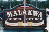 Malakwa Gospel Church custom handcrafted artist painted sandblasted cedar sign