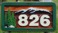 address sign with numbers sand blasted into cedar,residential sandblasted cedar sign,residential sign,Enderby BC,these look good under a bigger sign,