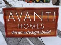 Edmonton area's premiere custom home builder specializing in uniquely designed custom homes,cedar sign by Condor signs