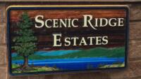 Sandblasted,cedar, development sign,for Scenic Ridge Estates Vernon BC by Condor signs quality handcrafted and artist painted signs. .