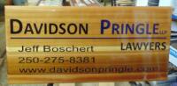Davidson Pringle Lawyers cedar wood golf course ad board