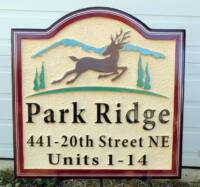 sandblasted high density urethane sign for housing development by condor signs Vernon BC