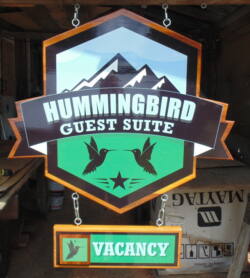 Hand crafted cedar sign for the smaller budget By Condor signs Vernon BC