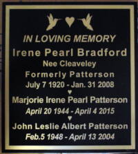 Sand blasted granite or bronze memorial plaques custom made in any size.By Condor signs Vernon bc