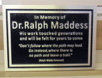 custom metal headstone/memorial plaque in bronze for Round Lake first nations treatment centre by Condors signs Vernon BC