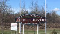 Spirit River Alberta monument wood sign sandblasted cedar by Vernon BC sign makers Condor Signs