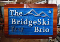 Sandblasted Cedar sign For ski chalet On Silver Star Mountain Vernon BC.Custom made wood signs by Condor Signs