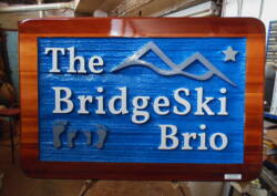 Sandblasted Cedar sign For ski chalet On Silver Star Mountain Vernon BC.Custom made wood signs by Condor Signs