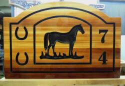 Farm ranch acreage v routed cedar signs enhances your home.Custom made by Condor signs and shipped anywhere.