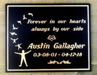 bronze metal memorial plaque grave marker for BC by Condor Signs
