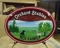 Farm,Acrage Altomonte Ontario Custom,handmade,artist painted sandblasted cedar manufactured by Condor signs Veron BC.We ship signs anywhere.