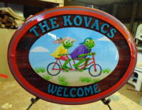 When you want to thank people A Condor sandblasted cedar sign may be the answer