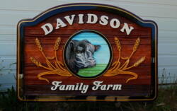 Farm ranch or acreage.we make sandblasted artist painted cedar signs wood signs custom made by Condor Signs Vernon BC