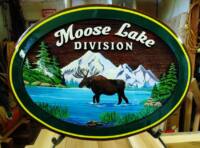 Moose Lake Division fire fighters BC Cedar sign Sandblasted,handcrafted, wood,custom made by Condor Signs Vernon Kamloops Moose Lake BC