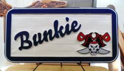 Bunkhouse sign for The Bolthole on the west coast of Canada.Custom made by Condor signs Vernon BC.