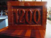 Cedar wood signs sandblasted and painted or natural.House numbers are a specialty.Condor signs is the place for all your sign needs.