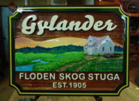 Alberta farm sign made of western red cedar,sandblasted and artist painted by Condor signs BC