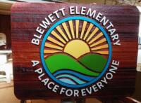 Cedar sandblasted sign for Blewett Elementary.Custom made to order by Condor Signs Vernon BC>
