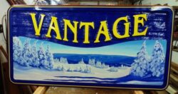 Silver Star Resort rental property Vantage cedar sign by Condor Signs Vernon BC